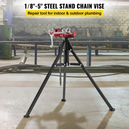 Tripod Pipe Chain Vise | 1/8 "-5" rørkapacitet | 36.4 "Længde |