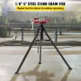 Tripod Pipe Chain Vise | 1/8"-5" Pipe Capacity | 92.5 cm Length | Portable Folding Steel Legs | Grab, Support, and Bend Pipes | 