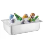 Countertop Food Serving Display Container, 5 Pan Stainless Steel Food Serving Tray, Buffet Condiment Dispenser Display Rack with