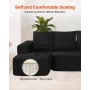 Modulær sektionssofa l formet sky sofa med chaise og pude sort