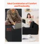Modulær sektionssofa l formet sky sofa med chaise og pude sort