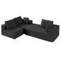 Modulær sektionssofa l formet sky sofa med chaise og pude sort