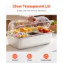 Countertop Food Serving Display Container, 6 Pan Stainless Steel Food Serving Tray, Buffet Condiment Dispenser Display Rack with
