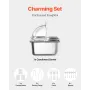 Countertop Food Serving Display Container, 6 Pan Stainless Steel Food Serving Tray, Buffet Condiment Dispenser Display Rack with
