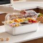 Countertop Food Serving Display Container, 6 Pan Stainless Steel Food Serving Tray, Buffet Condiment Dispenser Display Rack with