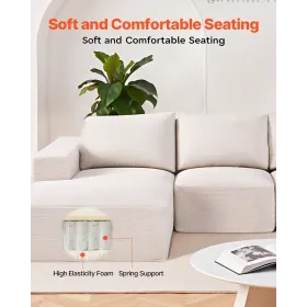 Modulær sektionssofa U -formet sky sofa med chaise og pude beige