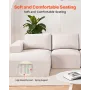 Modulær sektionssofa U -formet sky sofa med chaise og pude beige