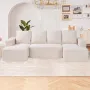 Modulær sektionssofa U -formet sky sofa med chaise og pude beige