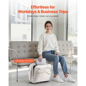 Rolling Laptop Bag 15.6 Inch Wheeled Computer Bag for Travel Women Men