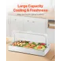 Countertop Food Serving Display Container, 1 x 1 Pan Stainless Steel Food Serving Tray, Buffet Condiment Dispenser Display Rack 