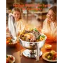 5 QT 2 Pack Round Chafing Dish Buffet Set i fuld størrelse pan