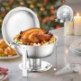 5 QT 2 Pack Round Chafing Dish Buffet Set i fuld størrelse pan