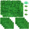Artificial Boxwood Panel UV 10pcs Boxwood Hedge Wall Panels Artificial Grass Backdrop Wall 24X16" 4cm Green Grass Wall Fake