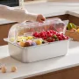 Countertop Food Serving Display Container, 4 Pan Stainless Steel Food Serving Tray, Buffet Condiment Dispenser Display Rack with