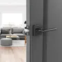 Privacy Door Handle, 5-Pack Matte Black Door Lever, Right or Left Handing Reversible Lever with Keyless Lock, 45° Rotation to Op