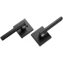 Privacy Door Handle, 5-Pack Matte Black Door Lever, Right or Left Handing Reversible Lever with Keyless Lock, 45° Rotation to Op