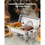 Chafing Dish Buffet Set, 4 Qt 2 Pack, Stainless Steel Chafer with 4 Half Size Pans, Rectangle Catering Warmer Server with Glass 