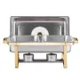 Chafing Dish Buffet Set, 4 Qt 2 Pack, Stainless Steel Chafer with 4 Half Size Pans, Rectangle Catering Warmer Server with Glass 