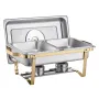 Chafing Dish Buffet Set, 4 Qt 2 Pack, Stainless Steel Chafer with 4 Half Size Pans, Rectangle Catering Warmer Server with Glass 