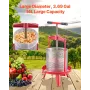 3.69 Gal/14L Fruit Wine Press, Stainless Steel Basket with Cross-beam and Triangular Structure, Manual Juice Maker, Cider Apple 