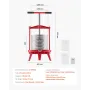 3.69 Gal/14L Fruit Wine Press, Stainless Steel Basket with Cross-beam and Triangular Structure, Manual Juice Maker, Cider Apple 