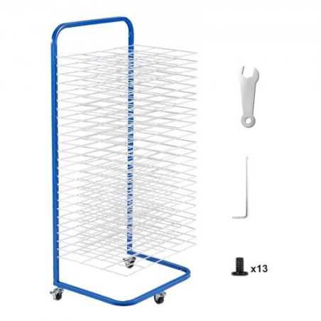 Art Drying Rack 25 Removable Shelves Paint Drying Rack With Wheels Blue