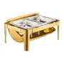 Roll Top Chafing Dish Buffet Complete Set, 9Qt Stainless Steel Chafer with Full Size Pan, Rectangle Catering Warmer Server with 