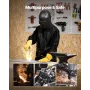 Flame-Resistant Welding Jacket - M Size, Heavy Duty Split Cowhide Leather Sleeve + 9 oz. FR Cotton Body, Heat-Resistant Welding 