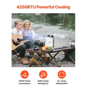 Bærbart klimaanlæg 4250 BTU Camping klimaanlæg til telt RVS