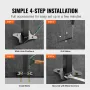 Outdoor Stair Railing, Fits for 1-4 Steps Transitional Wrought Iron Handrail, Adjustable Exterior Stair Railing, Handrails for C