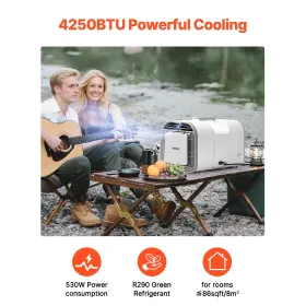 Bærbart klimaanlæg 4250BTU telt Aircondition DC24V/AC til
