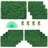 12pcs Artificial Boxwood Panel UV Boxwood Hedge Wall Panels Artificial Grass Backdrop Wall 24X16" 4cm Green Grass Wall Fake