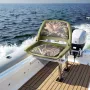 Boat Seat, Low Backrest, Folding Fishing Boat Seat with Thickened Sponge Cushion & PU Polyester Fabric, Strong PP Frame, Flip Up