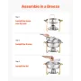 Chafing Dish Buffet Set, 5 Qt 4 Pack, Stainless Steel Chafer with 4 Full Size Pan, Round Catering Warmer Server with Glass Lid W