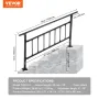 Outdoor Stair Railing, Fits for 1-4 Steps Transitional Wrought Iron Handrail, Adjustable Exterior Stair Railing, Handrails for C