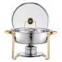 5 QT 4 Pack Round Chafing Dish Buffet Set i fuld størrelse pan