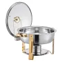 5 QT 4 Pack Round Chafing Dish Buffet Set i fuld størrelse pan