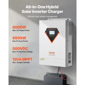 Hybrid Solar Inverter Charger 6000W 220/230V WIFI Built-in 120A MPPT Controller