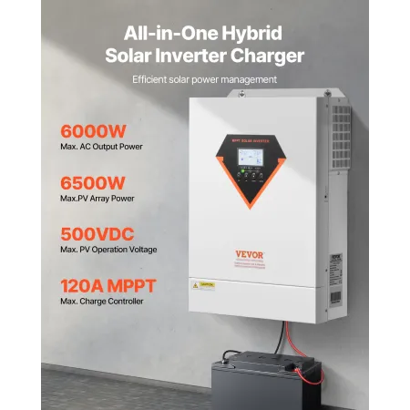 Hybrid solcelle-inverteroplader 6000W 220/230V WIFI Indbygget