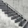Outdoor Stair Railing, Fits for 1-4 Steps Transitional Wrought Iron Handrail, Adjustable Exterior Stair Railing, Handrails for C