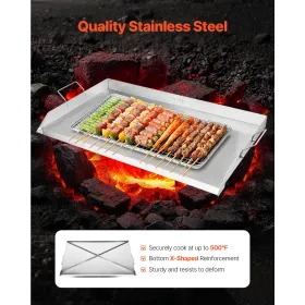 36x22 i flad top bageplade rustfrit stål universal bbq grill pan cookware