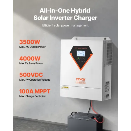 Hybrid solcelle-inverteroplader 3500W 220/230V Indbygget WiFi