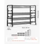 Detachable Spice Rack Organizer for Cabinet, 4 Tie Stackable Seasoning Organizer, Spice Jars Kitchen Storage for Countertop Kitc