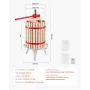 Frugtvin Press Manual Press til vinfremstilling 4,75 gal/18L