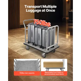 Hotel bagagevogn 750 lbs platformbil med aftagelig frontramme