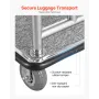 Hotel Luggage Cart, 750 LBS Load Capacity, Deluxe Platform Truck with Removable Front Frame, Valet Cart with Grey Carpeted Deck 