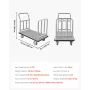 Hotel Luggage Cart, 750 LBS Load Capacity, Deluxe Platform Truck with Removable Front Frame, Valet Cart with Grey Carpeted Deck 