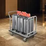 Hotel Luggage Cart, 750 LBS Load Capacity, Deluxe Platform Truck with Removable Front Frame, Valet Cart with Grey Carpeted Deck 