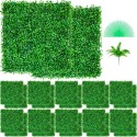 Artificial Boxwood Panel UV 24PCS Boxwood Hedge Wall Panels Artificial Grass Backdrop Wall 10"x10" 4 cm Green Grass Wall Fake