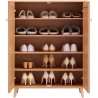 Rattan Shoe Cabinet 5 Tiers Shoe Organizer 2 Doors & Adjustable Shelves